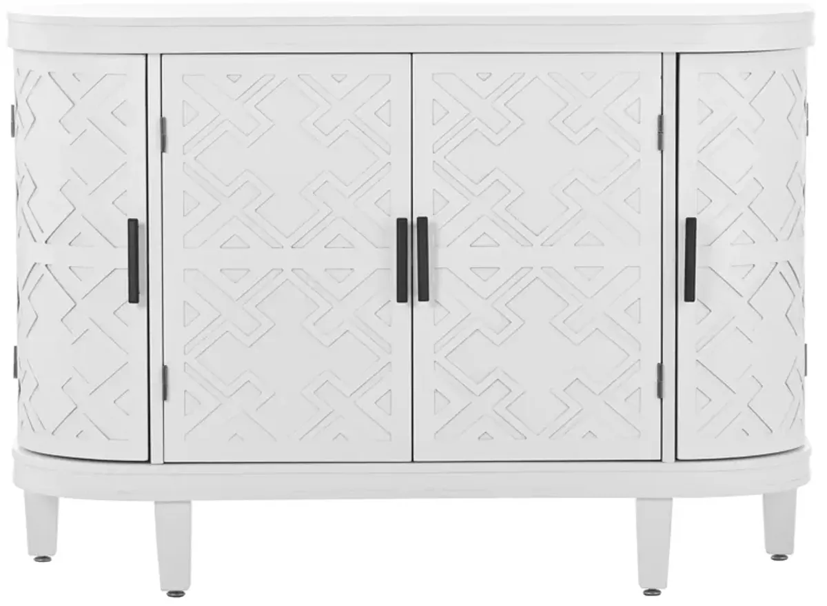 Merax Accent Storage Cabinet Sideboard Wooden Cabinet with Antique Pattern Doors for Hallway