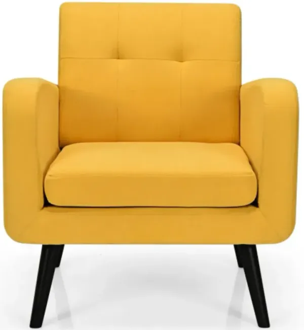 Comfy Accent Chair Single Sofa with Rubber Wood Legs