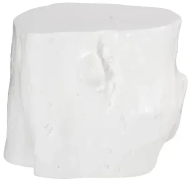 Log Large Stool in Gel White