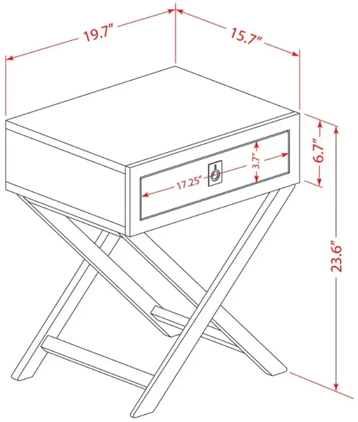 Night Stand Burgundy