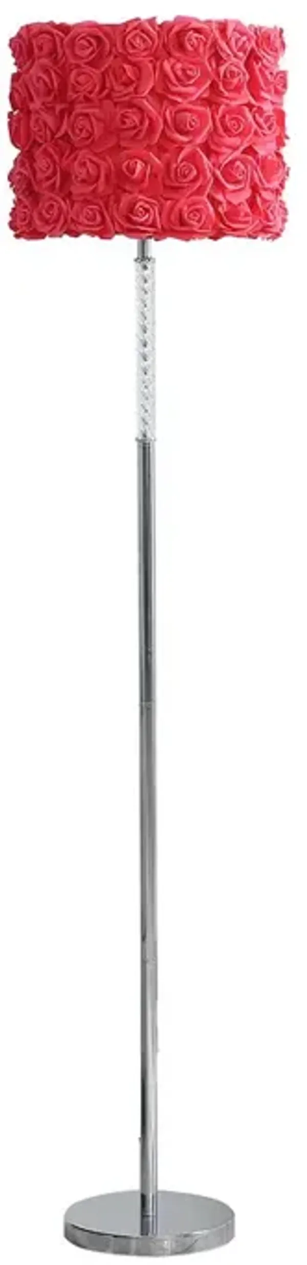 Streamdale 63"In Red Roses In Bloom Acrylic/Metal Floor Lamp