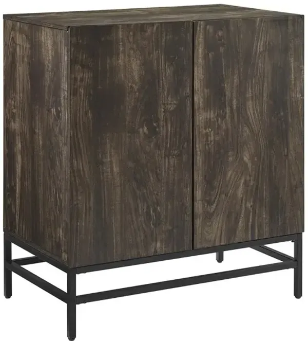 Crosley Furniture Jacobsen Bar Cabinet Brown Ash/Matte Black