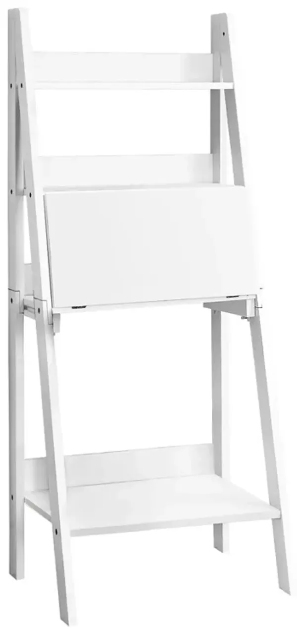 Monarch Specialties I 7040 Computer Desk, Home Office, Laptop, Leaning, Storage Drawers, 61"H, Work, Laminate, White, Contemporary, Modern