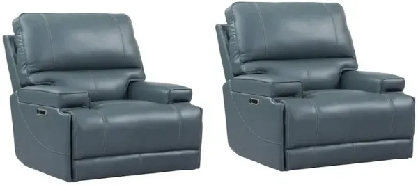 Parker Living Whitman - Verona Azure - Powered By Freemotion Cordless Power Recliner Two Pack