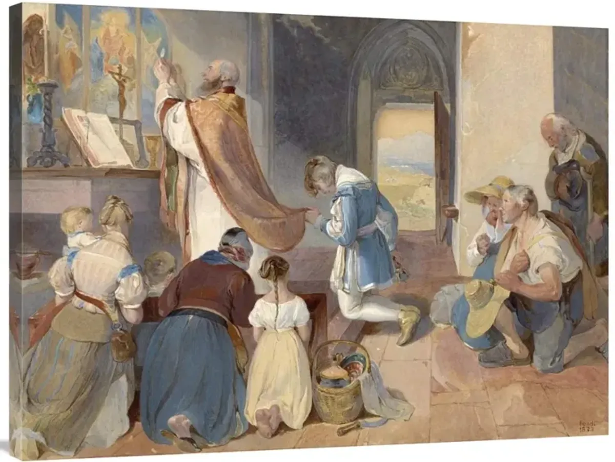 Fridolin Assists with the Holy Mass-Canvas Art-40x30