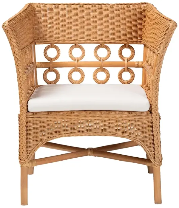 bali & pari Oxford Bohemian Light Honey Rattan Arm Chair