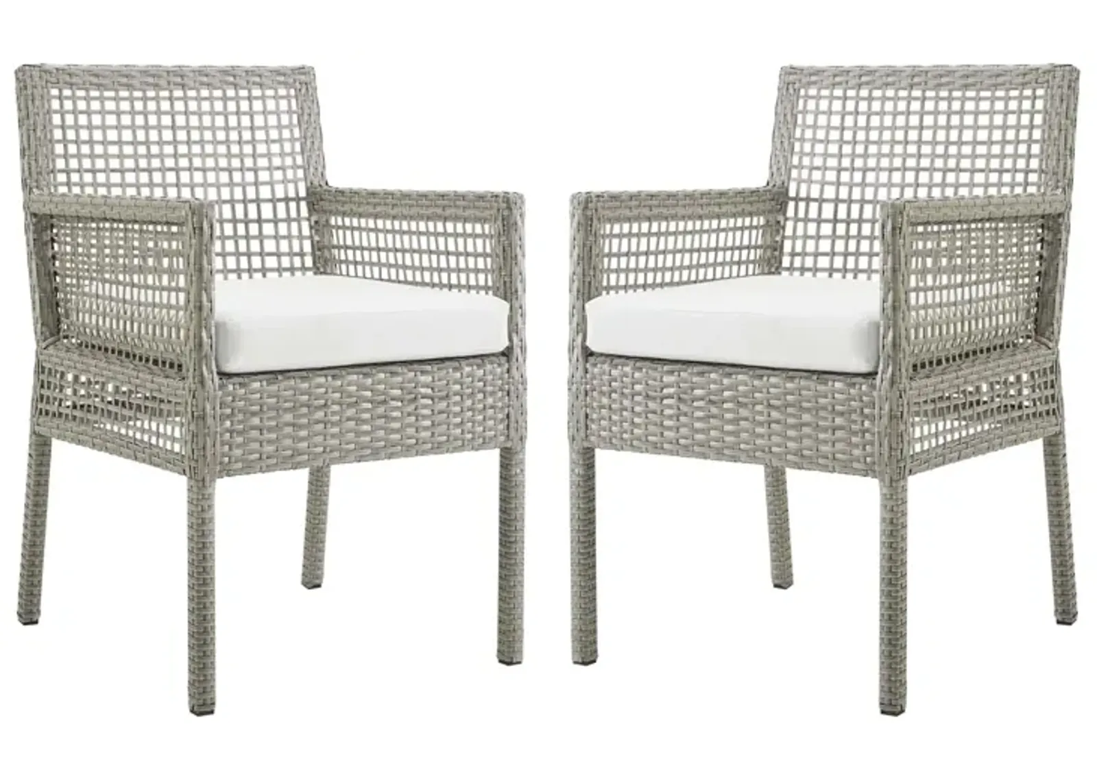 Aura Dining Armchair Outdoor Patio Wicker Rattan Set of 2