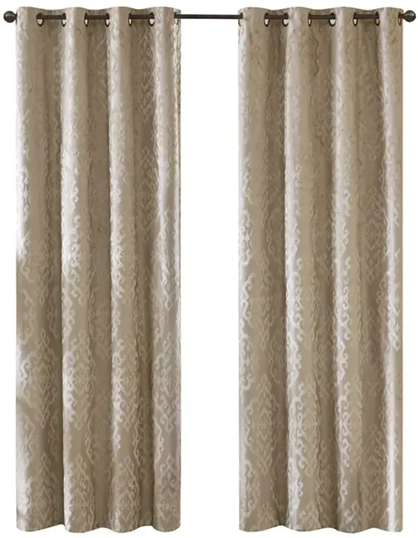 Gracie Mills Cyra Damask Total blackout grommet top curtain panel - 50x108"