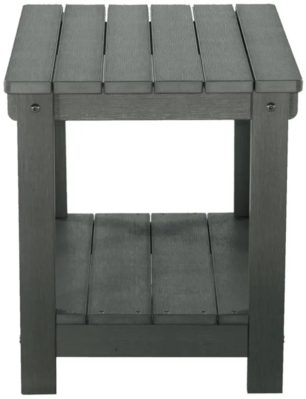 Grey End Table with Shelf