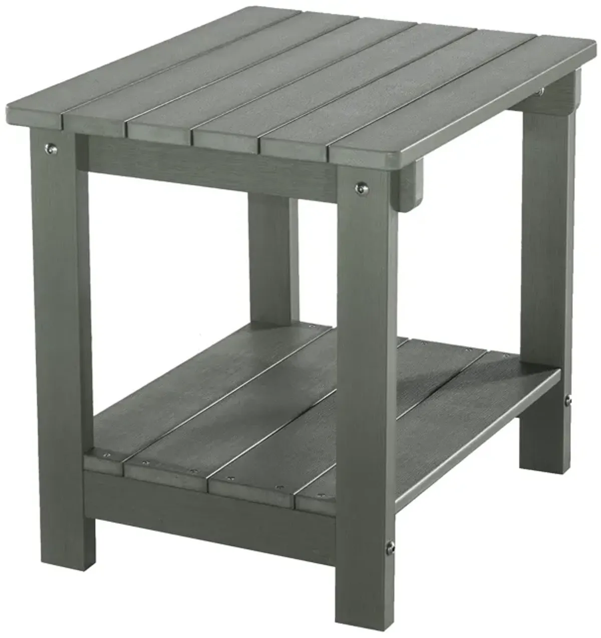 Grey End Table with Shelf