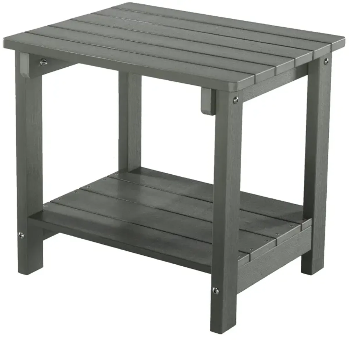 Grey End Table with Shelf