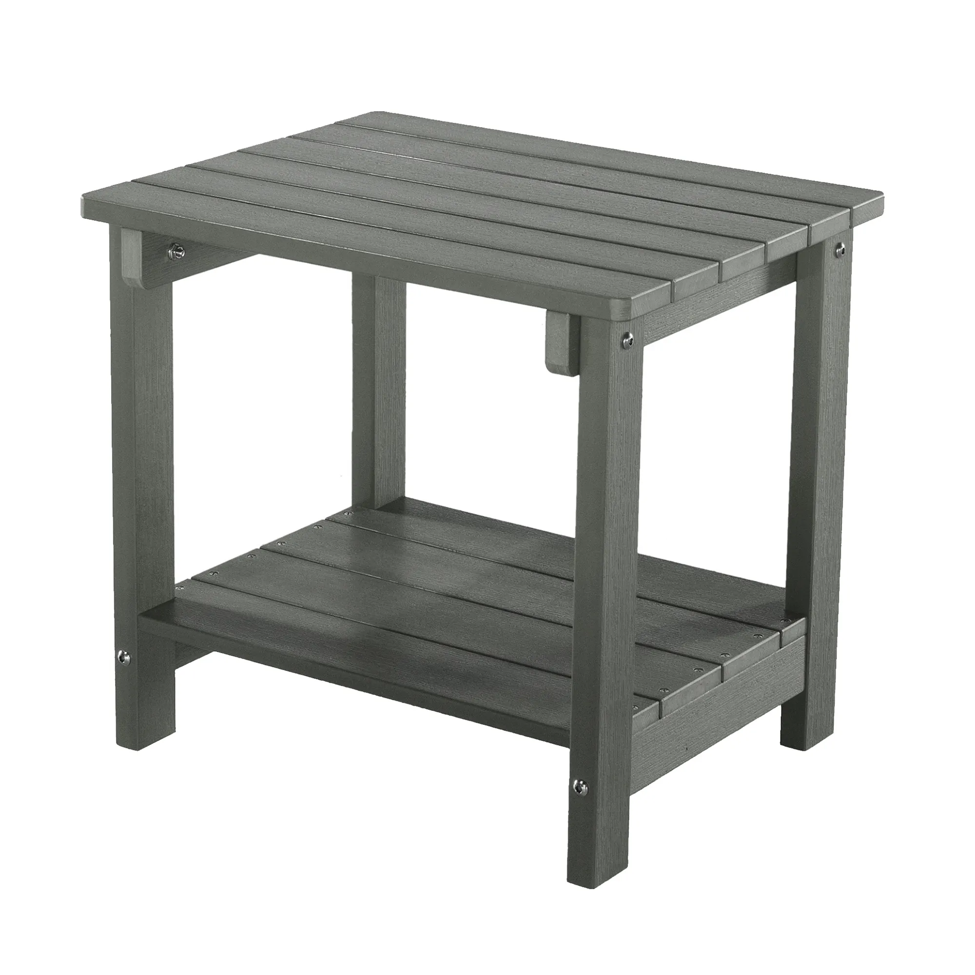 Grey End Table with Shelf