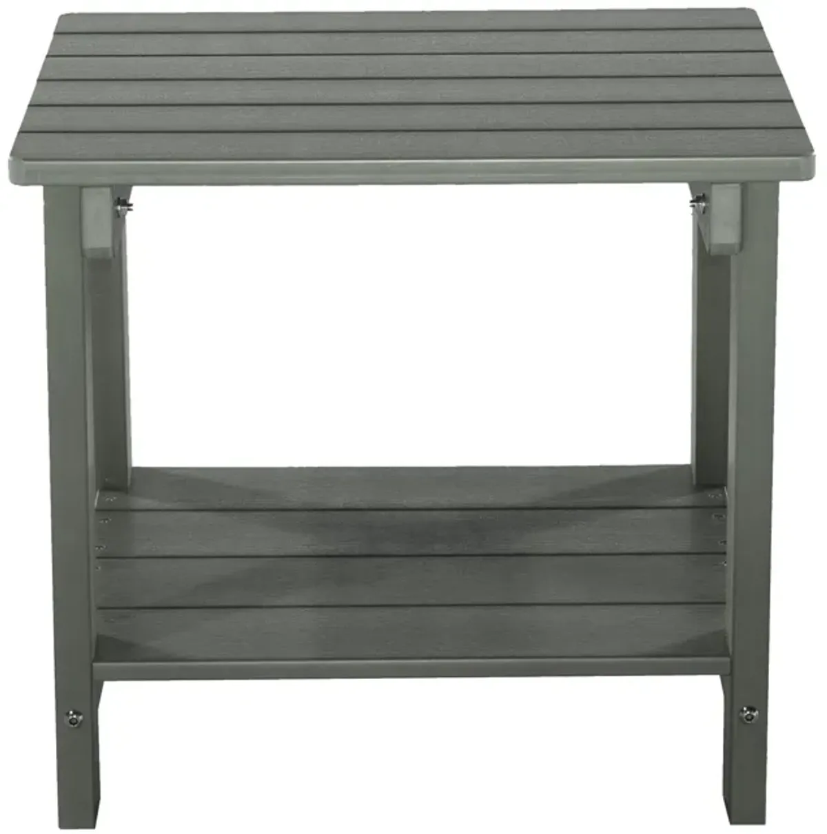 Grey End Table with Shelf