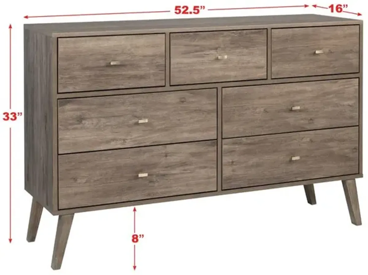 Prepac Milo 7-drawer Dresser, Drifted Gray