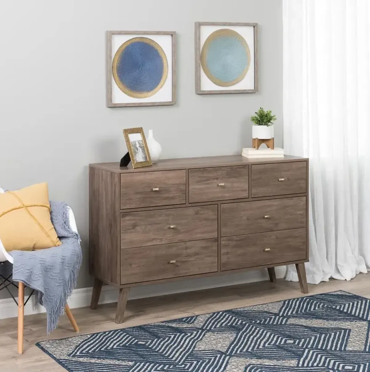 Prepac Milo 7-drawer Dresser, Drifted Gray