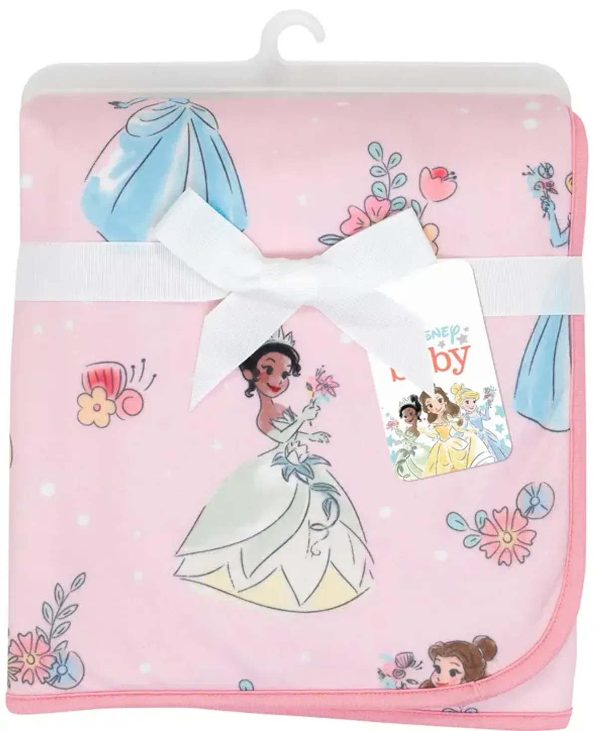 Lambs & Ivy Disney Princesses Pink Fleece Baby Blanket - Belle/Tiana/Cinderella