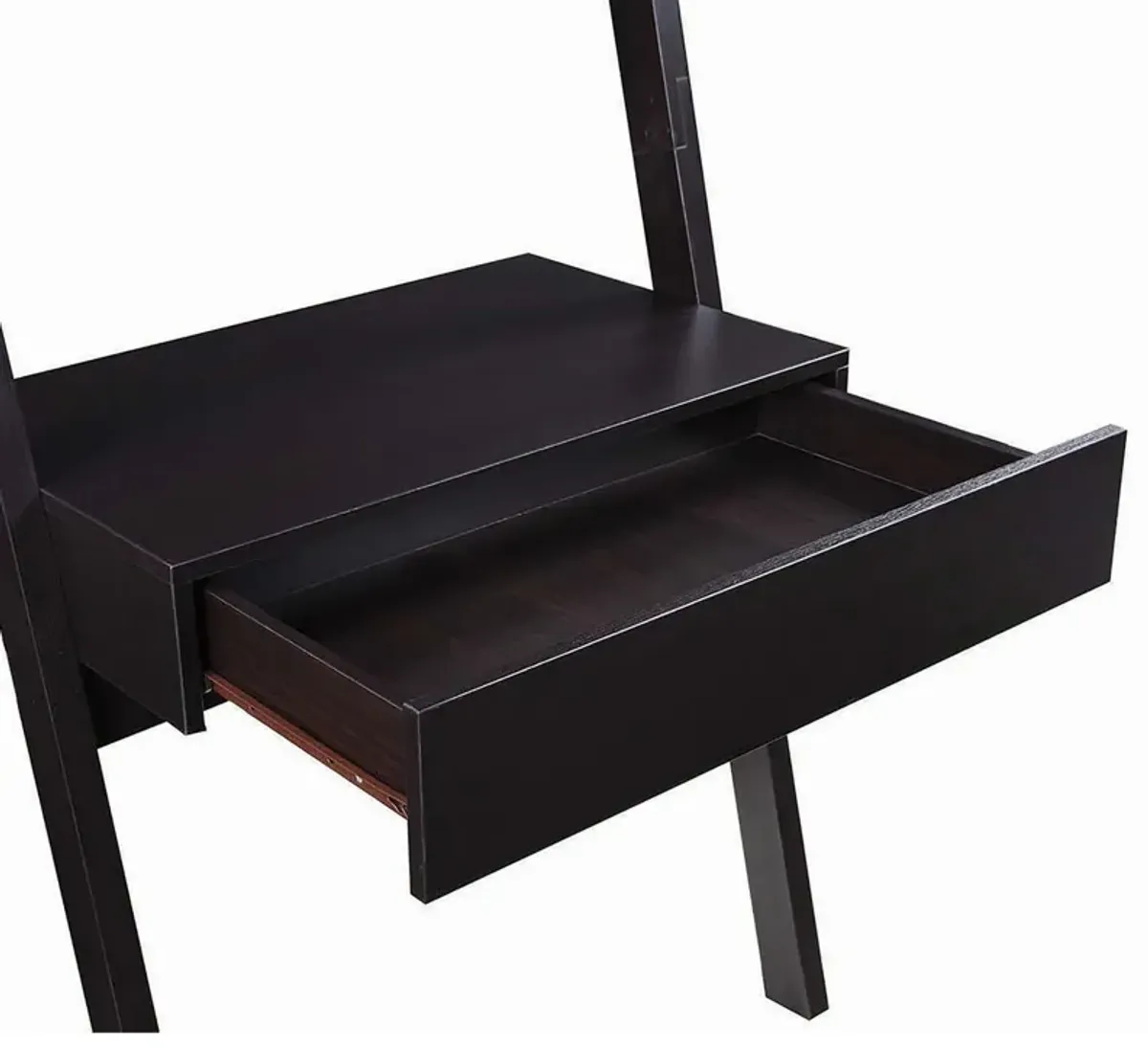 Freakish Ladder Desk With One Drawer, Cappuccino-Benzara