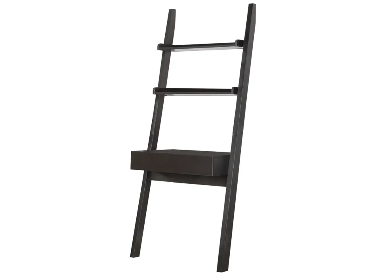 Freakish Ladder Desk With One Drawer, Cappuccino-Benzara