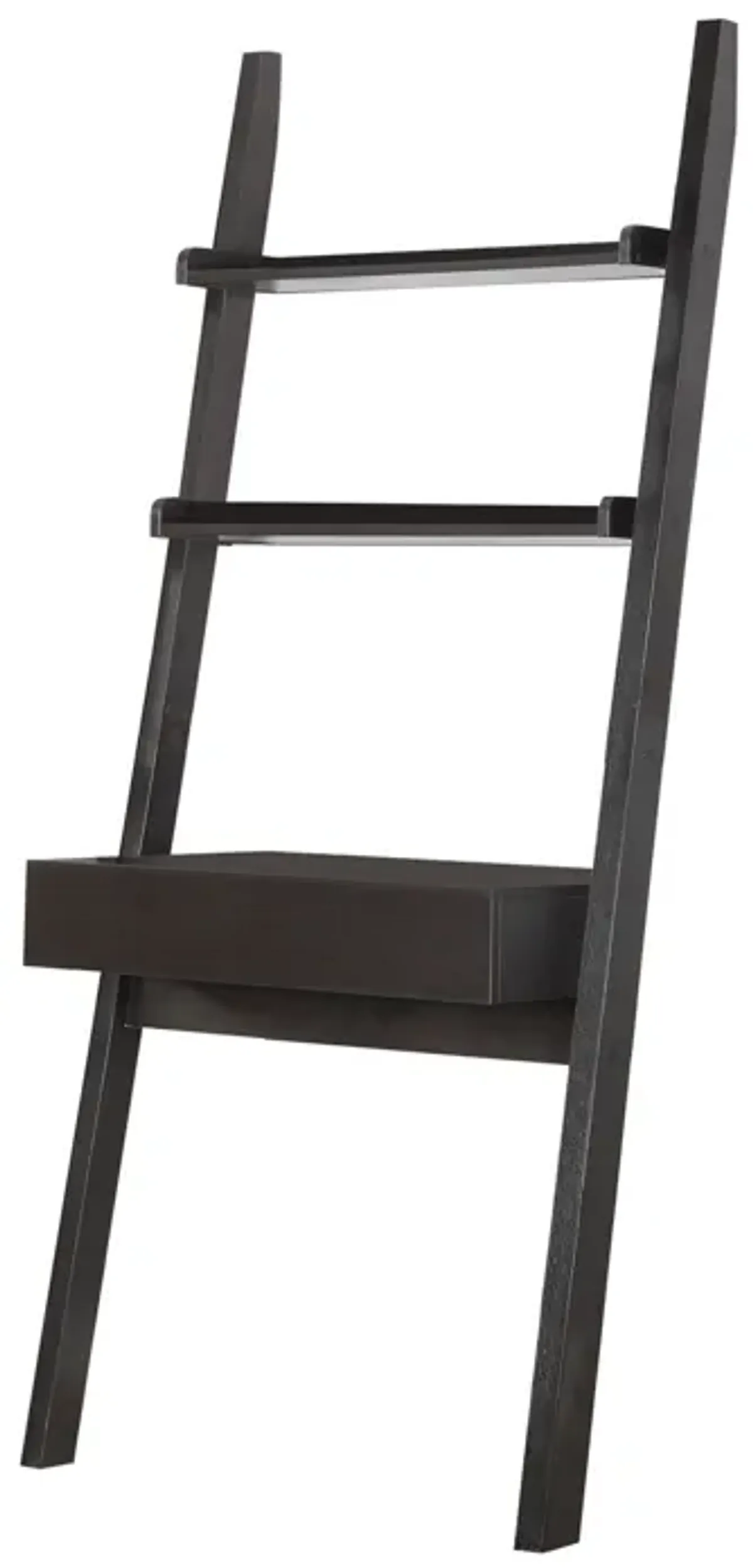 Freakish Ladder Desk With One Drawer, Cappuccino-Benzara