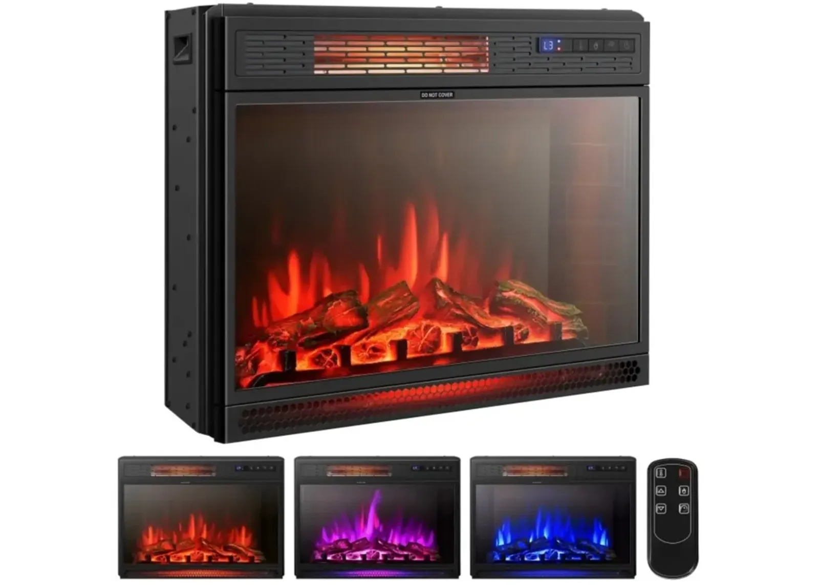 Hivvago 25 inch 3 Flame Colors Recessed Electric Heater