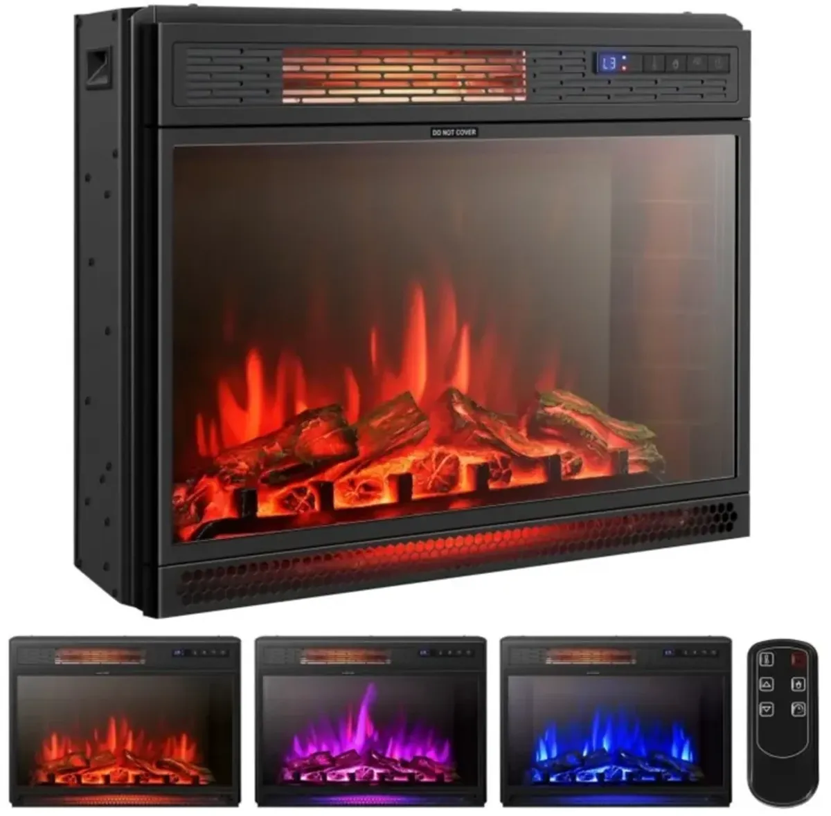 Hivvago 25 inch 3 Flame Colors Recessed Electric Heater