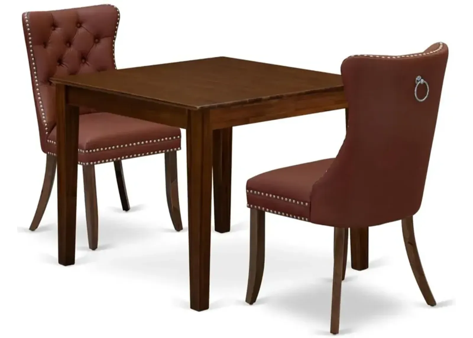 3 Piece Dining Room Furniture Set Contains a Square Kitchen Table