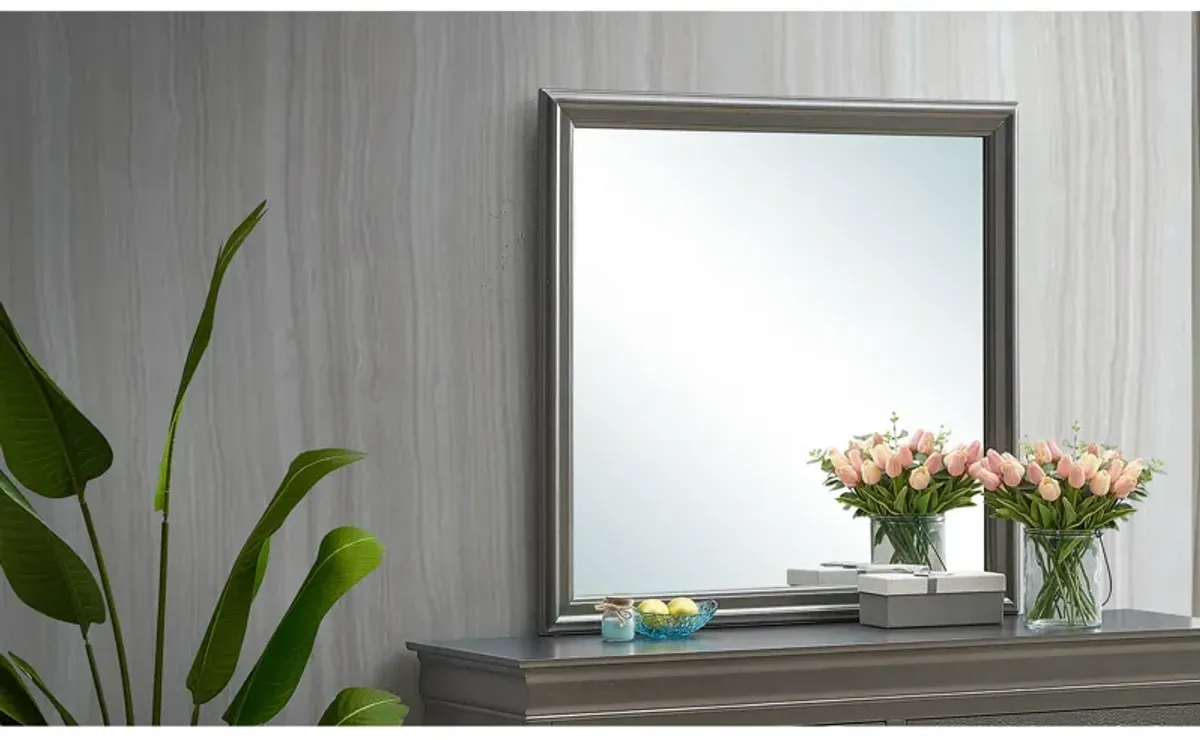 Lorana 38 in. x 38 in. Modern Square Framed Dresser Mirror