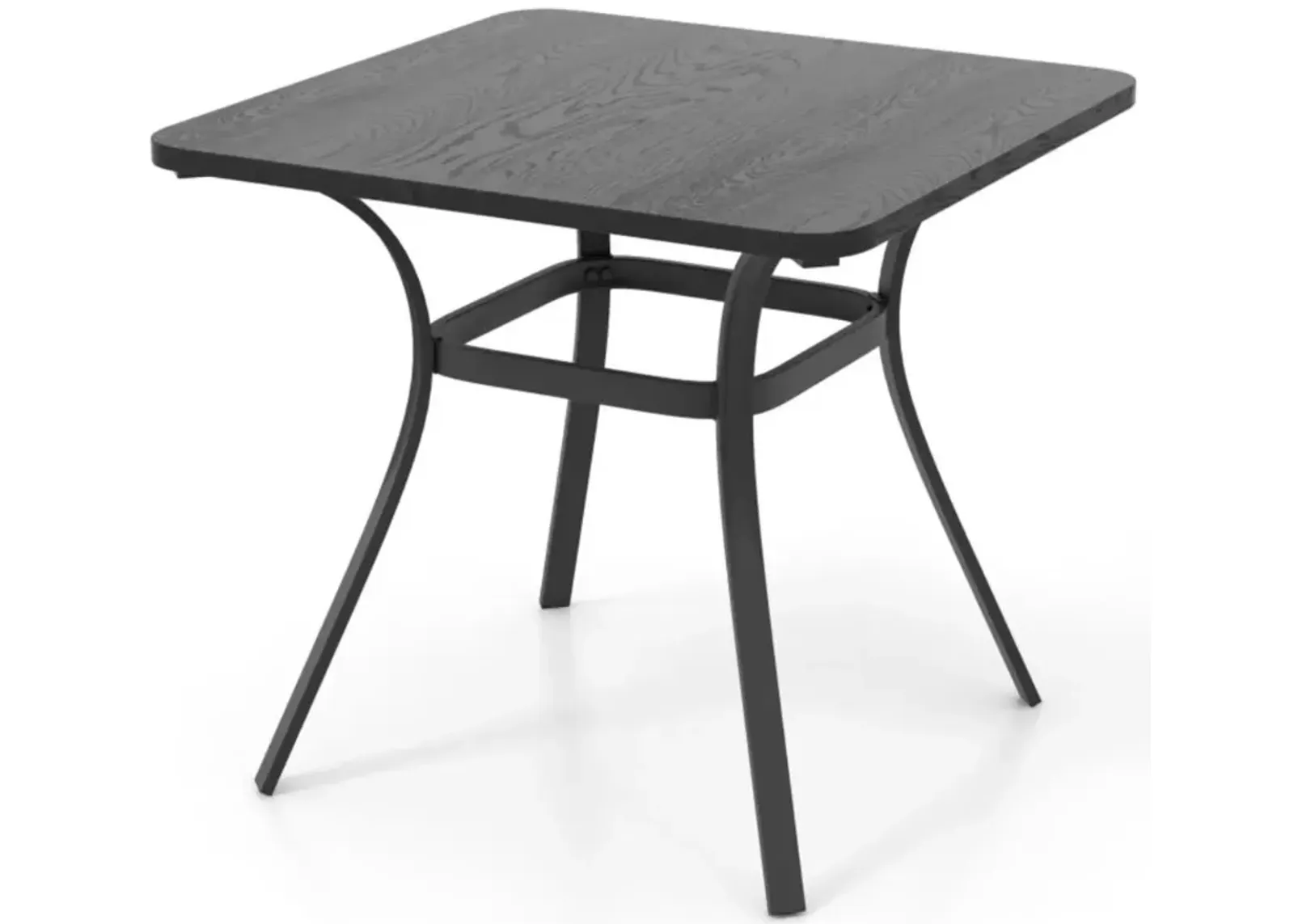 Hivvago 32 Inch Patio Dining Table Metal Square Table for Dining with 4 Curved Legs