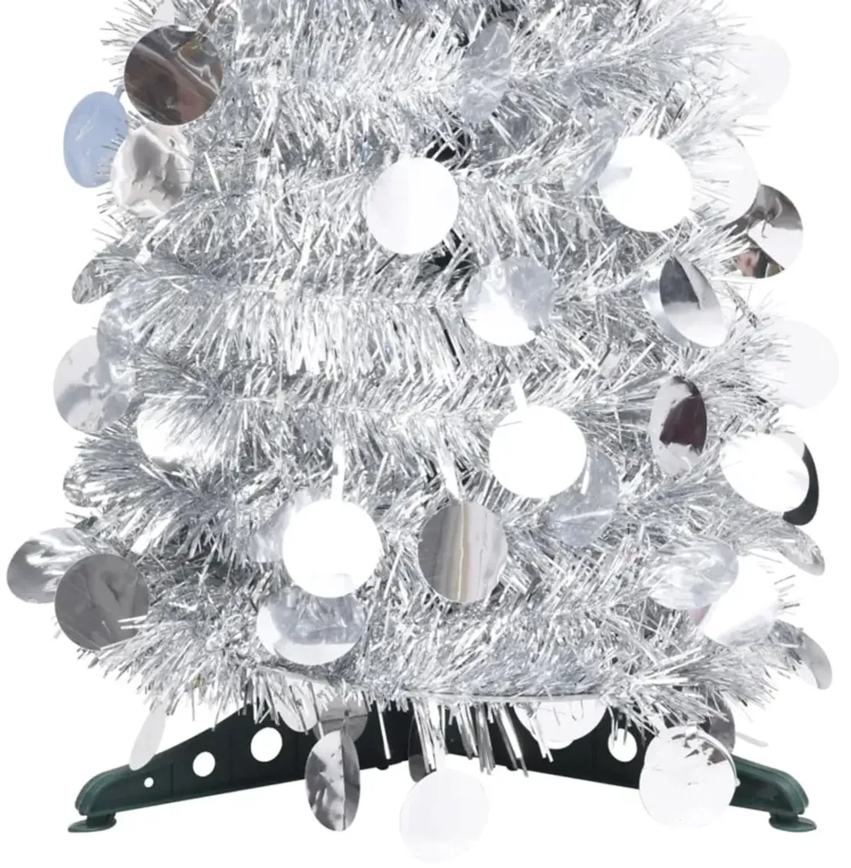 vidaXL Pop-up Artificial Christmas Tree Silver 47.2" PET