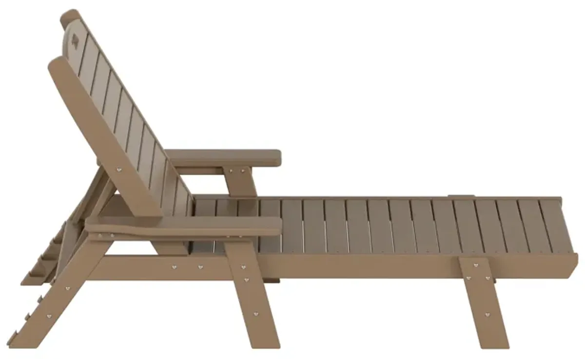 WestinTrends Adirondack Outdoor Chaise Lounge with Side Table Set