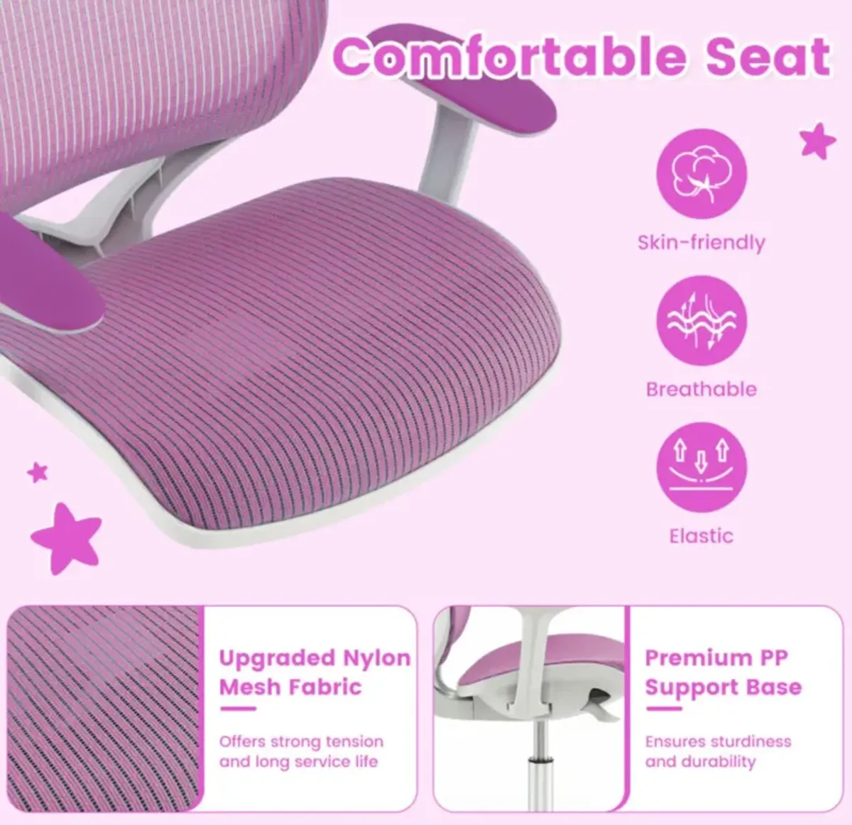 Hivvago Swivel Mesh Children Computer Chair with Adjustable Height