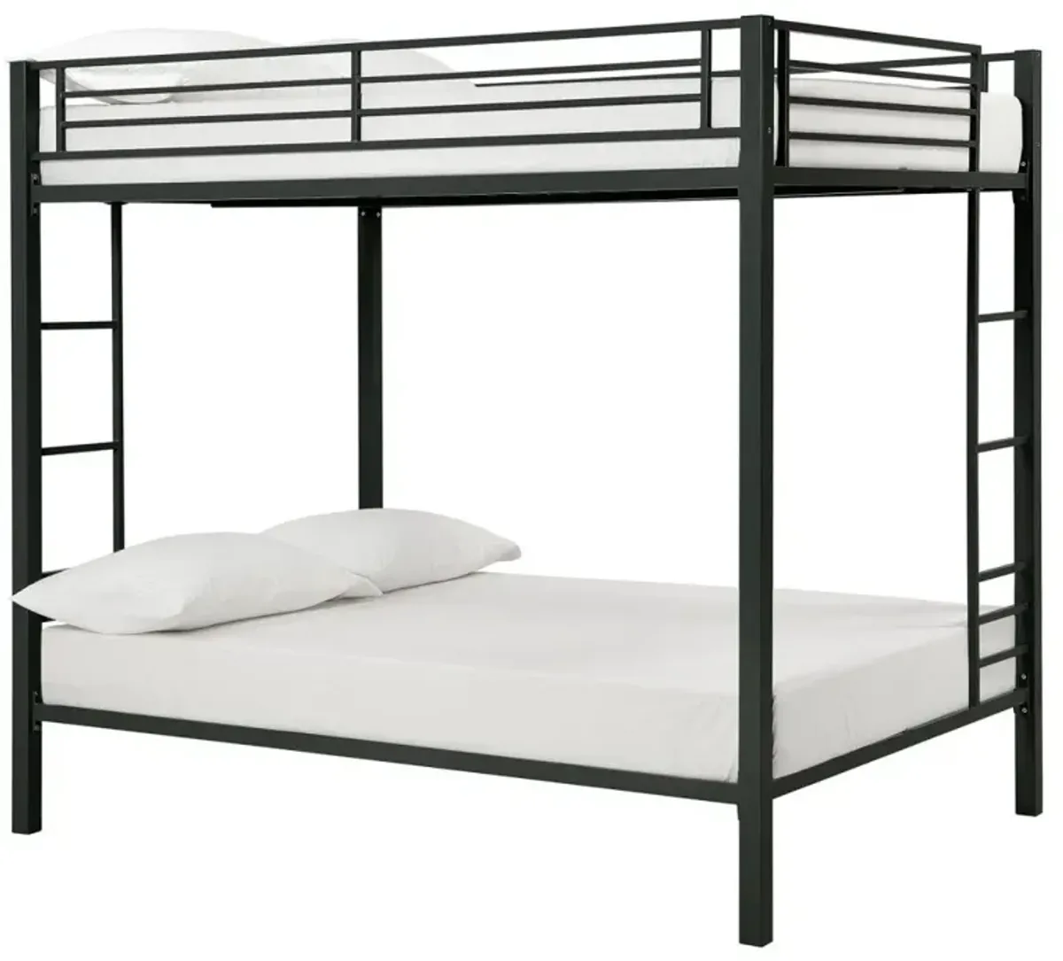 Full over Full size Sturdy Black Metal Bunk Bed