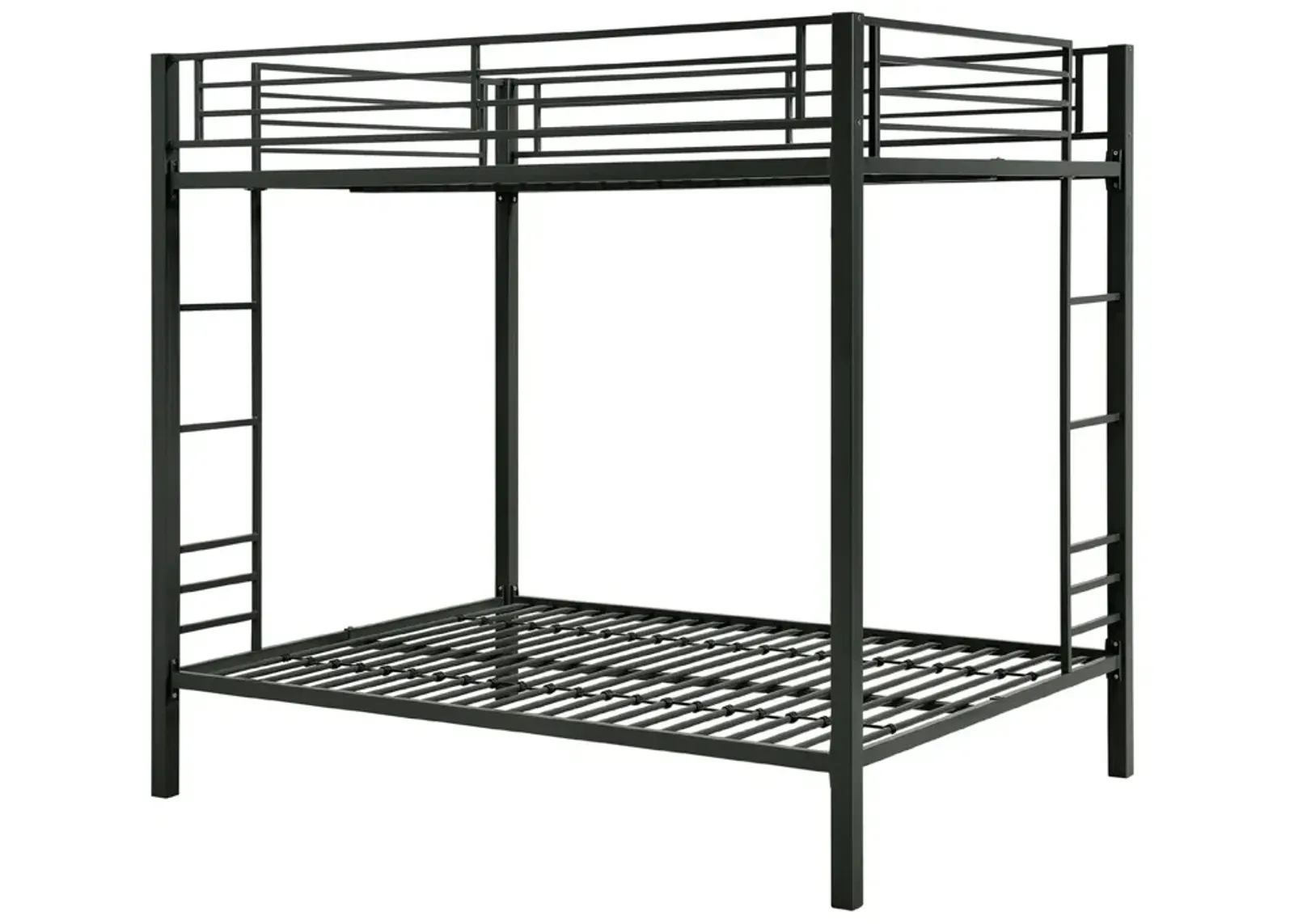 Full over Full size Sturdy Black Metal Bunk Bed