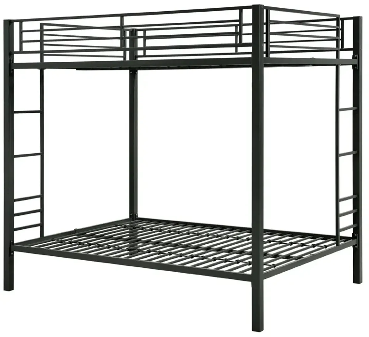 Full over Full size Sturdy Black Metal Bunk Bed