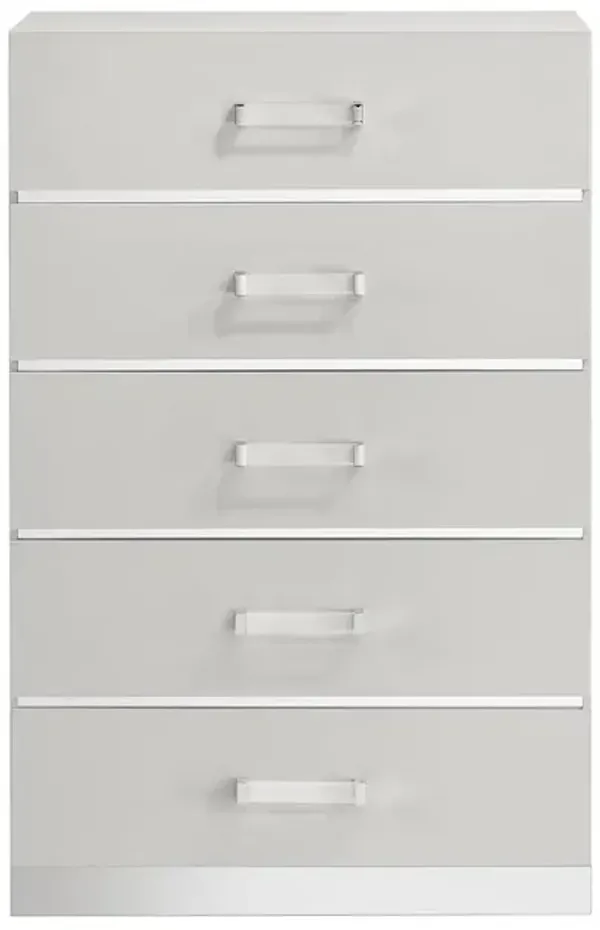 New Classic Furniture Europa Wood 5-Drawer Chest, White