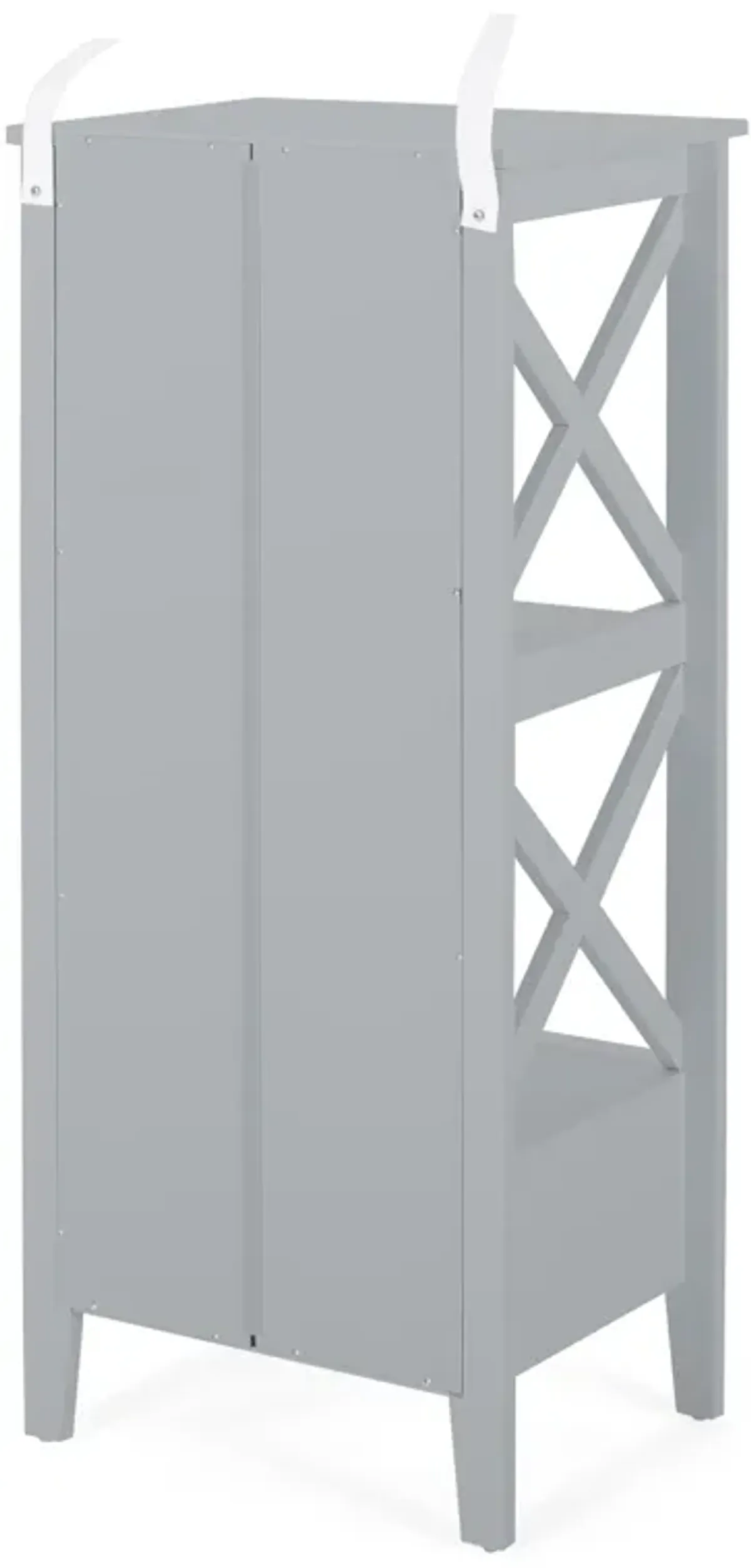 Veny Bathroom Linen Storage Rack, 16 x 36, 2 Shelves, 1 Drawer, Gray - Benzara