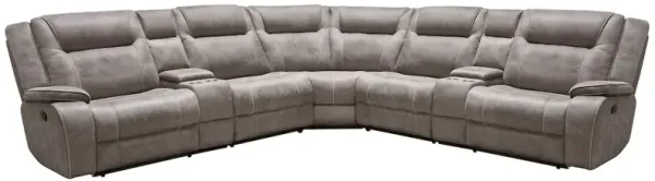 Parker Living Desert Taupe 7 Piece Modular Reclining Sectional and Entertainment Console