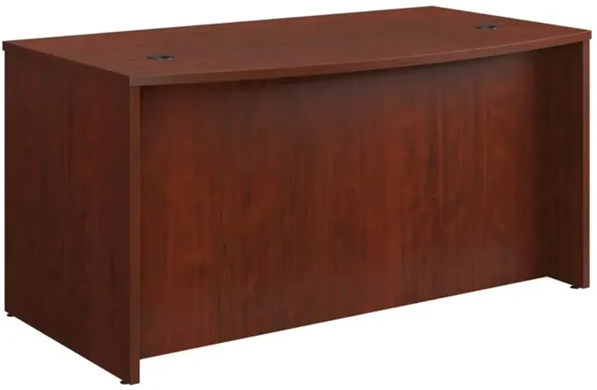 Sauder Affirm 60 Bow Front Desk Shell Classic Cherry