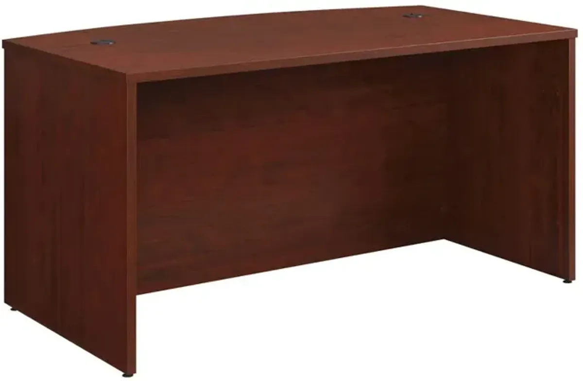 Sauder Affirm 60 Bow Front Desk Shell Classic Cherry