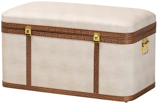Baxton Studio Brenner Modern Transitional Beige Faux Shagreen Storage Trunk