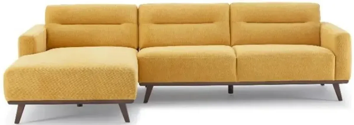 Ashcroft Furniture Co Ella L-Shaped Dark Yellow Linen Left Sectional Couch