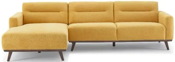 Ashcroft Furniture Co Ella L-Shaped Dark Yellow Linen Left Sectional Couch
