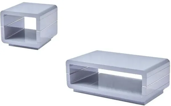 2pc Coffee set in High Gloss Light Gray