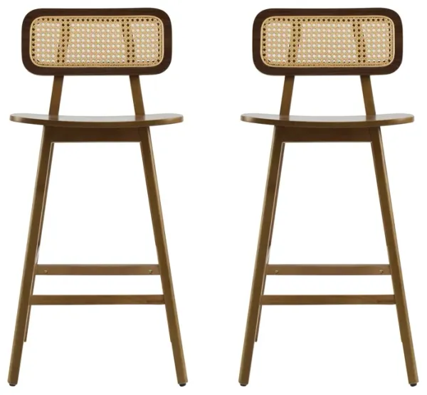Merax 2 Pieces Wood Bar Stools Dining Chairs
