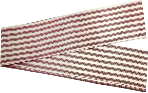 Commonwealth ThermaLogic Ticking Stripe Stylish Pinstripe Printed and Prescott Base 2-Piece Window Tieback - 44x3" - Burgundy