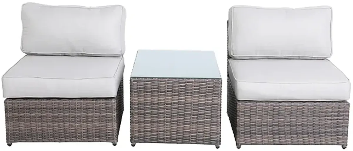 Living Source International Rattan Wicker Fully Assembled 2 - Person Seating Group with Cushions New Mixed Gray