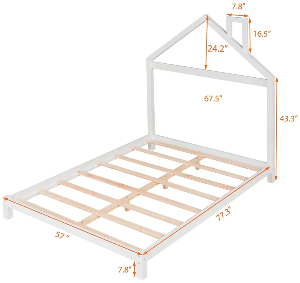 Merax Wood Platform Bed with House-shaped Headboard