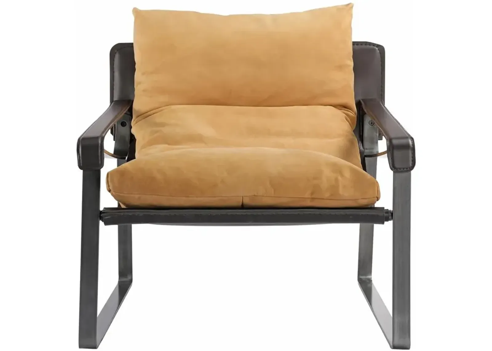 Contemporary Industrial Tan Leather Club Chair, Belen Kox