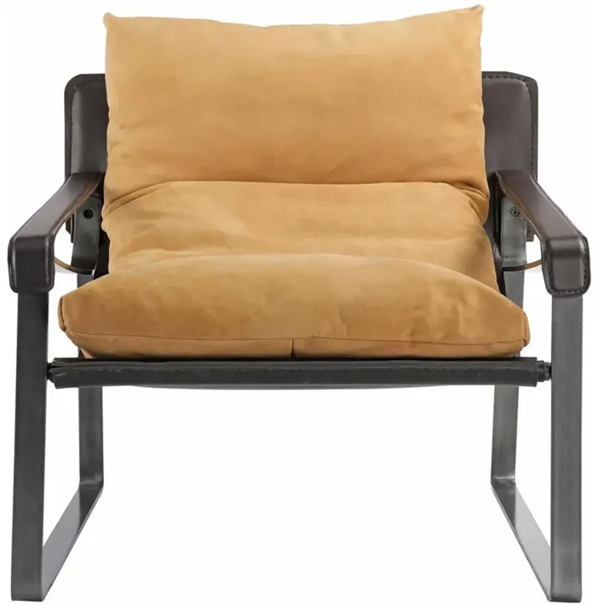 Contemporary Industrial Tan Leather Club Chair, Belen Kox