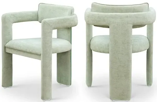 Meridian Furniture Brenda Mint Chenille Fabric Dining Chair, Set of 2